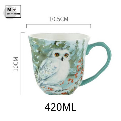 Drinkware Bts Cup Forest Animals Bögre csészealjakkal Espresso Cup Eredeti bögrék Kerámia bögrék Kávéscsészék szett desszerttányérral