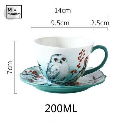 Drinkware Bts Cup Forest Animals Bögre csészealjakkal Espresso Cup Eredeti bögrék Kerámia bögrék Kávéscsészék szett desszerttányérral