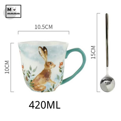 Drinkware Bts Cup Forest Animals Bögre csészealjakkal Espresso Cup Eredeti bögrék Kerámia bögrék Kávéscsészék szett desszerttányérral