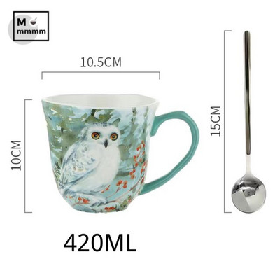 Drinkware Bts Cup Forest Animals Bögre csészealjakkal Espresso Cup Eredeti bögrék Kerámia bögrék Kávéscsészék szett desszerttányérral