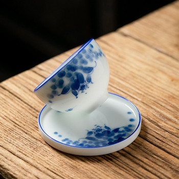 Сервиз за чай, подложка за кафе и чай, изолационна подложка за чаша чай, 1 компютър Китайска ръчно рисувана керамична подложка за чай е чудесен подарък