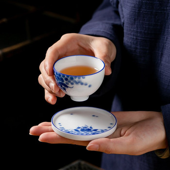 Сервиз за чай, подложка за кафе и чай, изолационна подложка за чаша чай, 1 компютър Китайска ръчно рисувана керамична подложка за чай е чудесен подарък