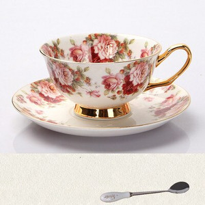 Vyšnių žiedų keraminiai kavos puodeliai ir lėkštės su šaukštu arbatos puodeliai virtuvės gėrimo reikmenys originalumo vestuvinė dovana 220ml