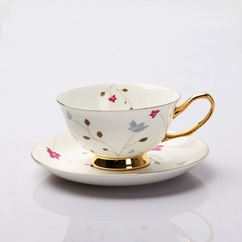 Cherry Blossoms Керамични чаши за кафе и чинийки с лъжица Чаши за чай Кухненски прибори за пиене Оригинален сватбен подарък 220 мл