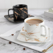 Set de ceai si farfurii din ceramica nordica ceai de dupa-amiaza usor, marmorat, crapatura aurie Phnom Penh, ceai cu lapte, ceai de cafea cu cutie cadou