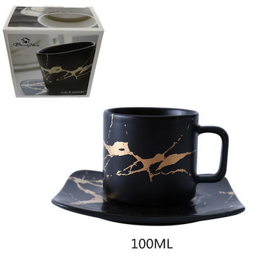 Set de ceai si farfurii din ceramica nordica ceai de dupa-amiaza usor, marmorat, crapatura aurie Phnom Penh, ceai cu lapte, ceai de cafea cu cutie cadou