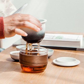 керамичен чайник gaiwan чаши за чай китайски чайник преносим сервиз за пътен чай пуер китайски кунг-фу комплект за чай за пътуване сервиз