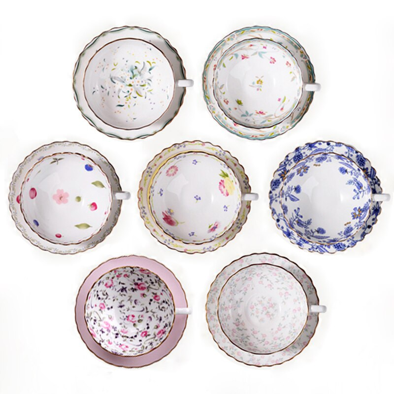 Japán stílusú Bone China kávéscsésze és csészealj Divat egyszerű női feketeteás csésze tömény csészetálca európai délutáni tea