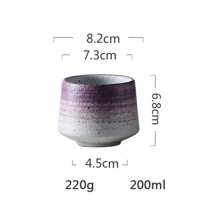 Kūrybingas keramikinis arbatos rinkinys šiaurietiško stiliaus kavos puodelis Dešimt rūšių grynos spalvos arbatos puodelių Akmens spalvos gėrimų indai Matiniai maži puodeliai