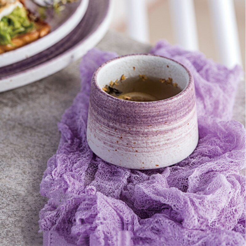 Kūrybingas keramikinis arbatos rinkinys šiaurietiško stiliaus kavos puodelis Dešimt rūšių grynos spalvos arbatos puodelių Akmens spalvos gėrimų indai Matiniai maži puodeliai