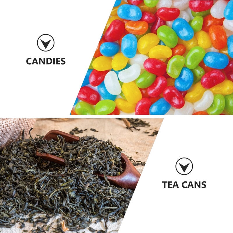 2бр. Сухи контейнери за съхранение Контейнери за чай Буркан за кафе на зърна Захарница с капак Свободно съхранение на чай