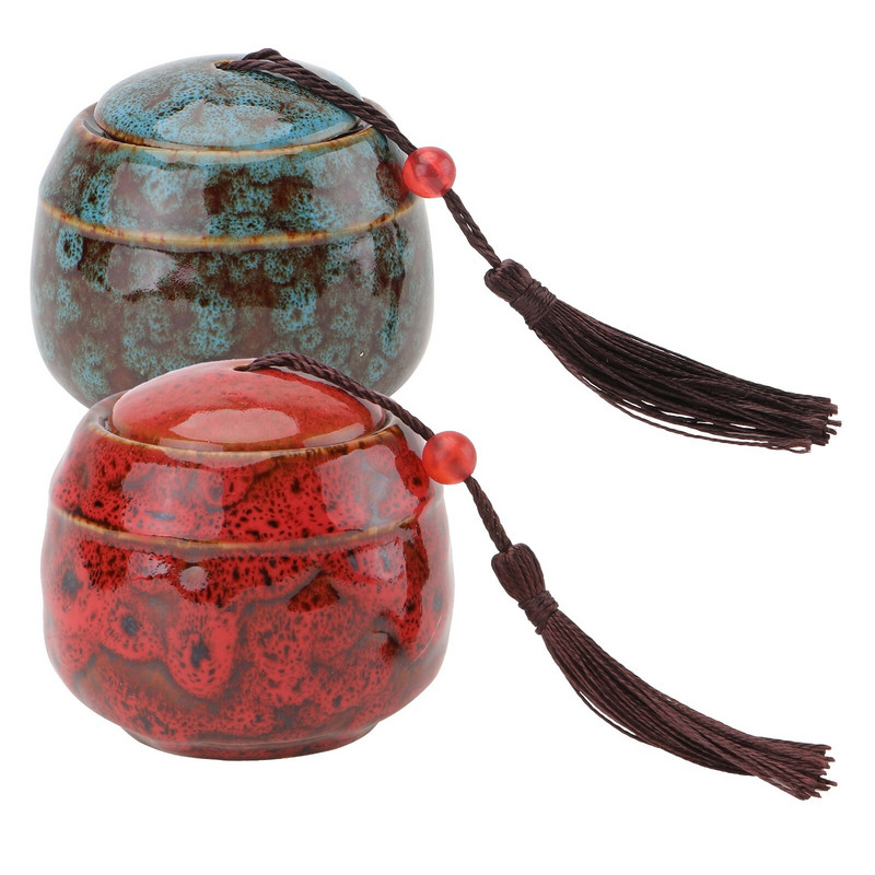 2бр. Сухи контейнери за съхранение Контейнери за чай Буркан за кафе на зърна Захарница с капак Свободно съхранение на чай