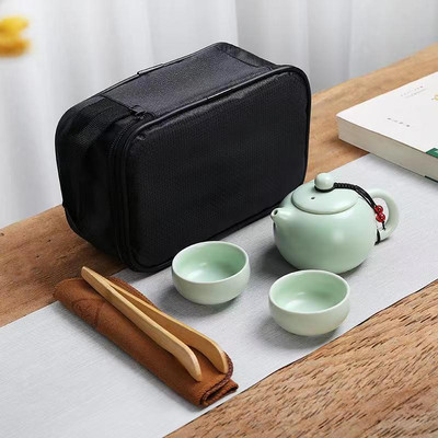 Creative Kung Fu Travel arbatos rinkinį sudaro 1 puodas ir 2 puodeliai Shu Puer arbatos indai Samovar keramikinis puodelis arbatinukas virduliai Yixing virdulio puodelis
