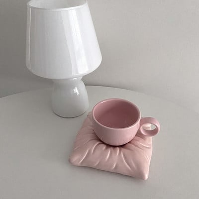 Nordic Candy színes kávés csésze és csészealj készlet Kis aranyos gyönyörű csészék és csészealj készlet Porcelán bögre