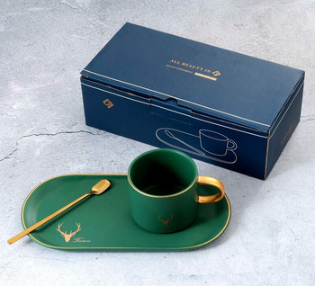 Ματ Πνομ Πενχ Μαρμάρινο Πιατάκι Κεραμικά Κοστούμι πιάτων για φλιτζάνι καφέ Ευρωπαϊκό απογευματινό τσάι Απογευματινό φλιτζάνι τσαγιού Χριστουγεννιάτικο δώρο