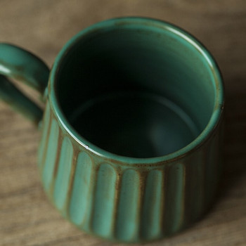 Европейска римска колона Керамика Чаша за кафе и чинийка Jingdezhen Ръчно изработена ретро чаша за кафе Комплект с художествена чаша от груба глина Чаша за чай