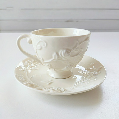Ceașă de cafea europeană farfurioare din ceramică, în relief, cafea, apă, lapte, ceai, tavă de ceai, cești, farfurie pentru desert, căni pentru mic dejun, veselă