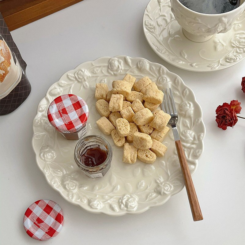 Ceașă de cafea europeană farfurioare din ceramică, în relief, cafea, apă, lapte, ceai, tavă de ceai, cești, farfurie pentru desert, căni pentru mic dejun, veselă