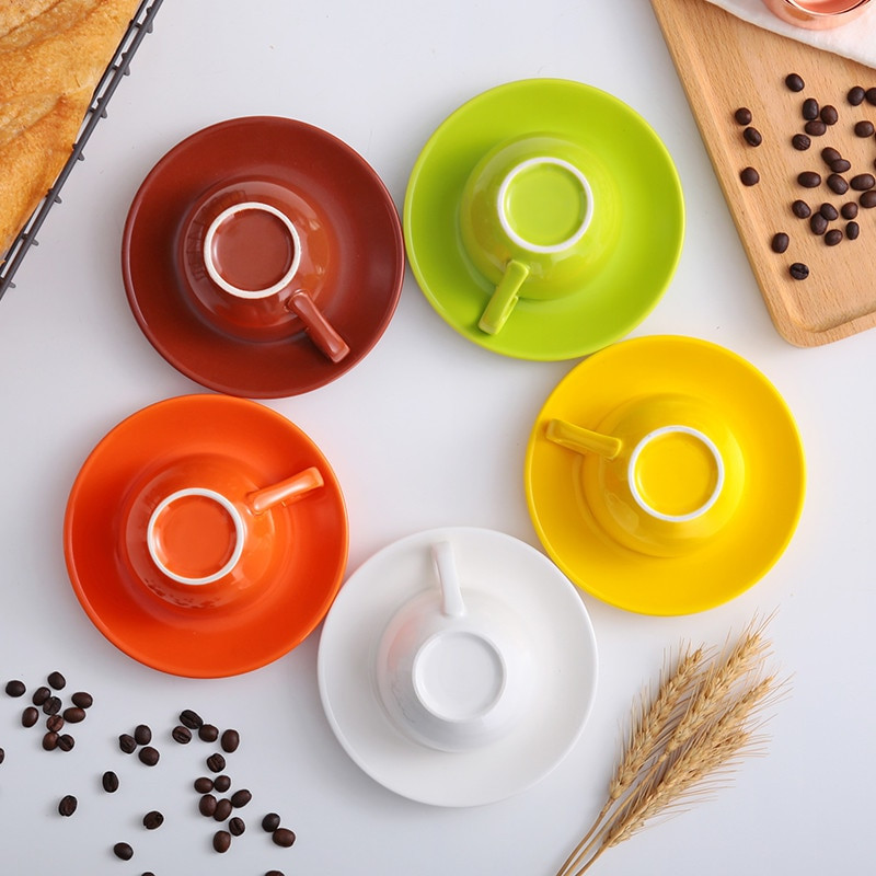 MHV 150 ml-es kiváló minőségű kerámia kávéscsészék Kávéscsésze készlet Egyszerű európai stílusú Cappuccino virágos csészék Latte