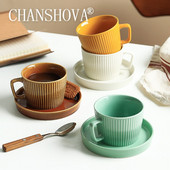 CHANSHOVA 220 ml kerámia teáscsészék és csészealj készletek egyéni bögre porcelán Kávéscsésze készlet C005