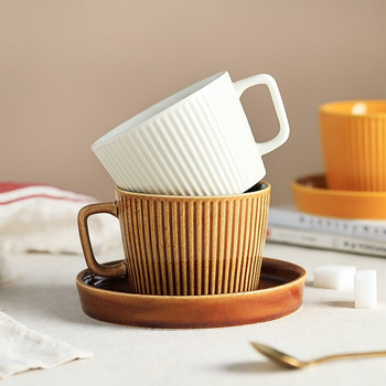 CHANSHOVA 220ml Керамични комплекти чаши за чай и чинийки Персонализирана порцеланова чаша Комплект чаши за кафе C005