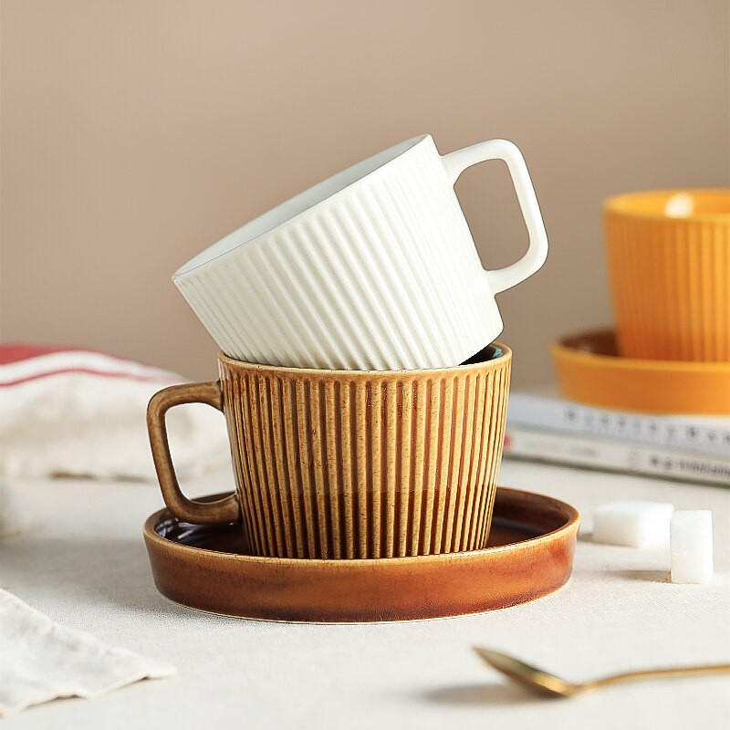 CHANSHOVA 220 ml kerámia teáscsészék és csészealj készletek egyéni bögre porcelán Kávéscsésze készlet C005