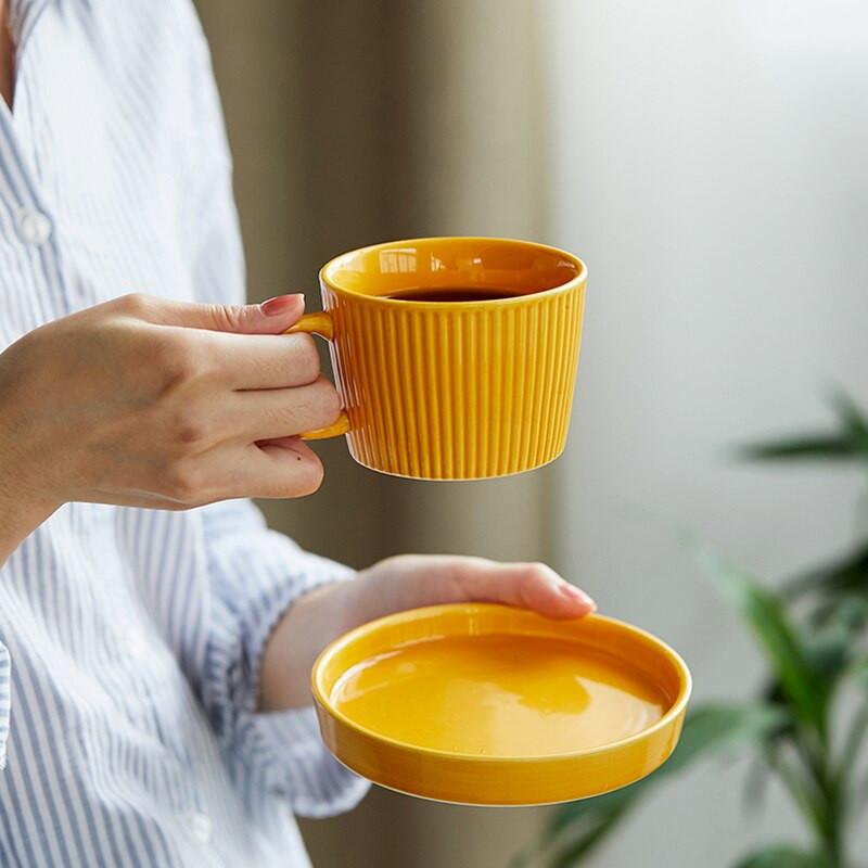 CHANSHOVA 220 ml kerámia teáscsészék és csészealj készletek egyéni bögre porcelán Kávéscsésze készlet C005