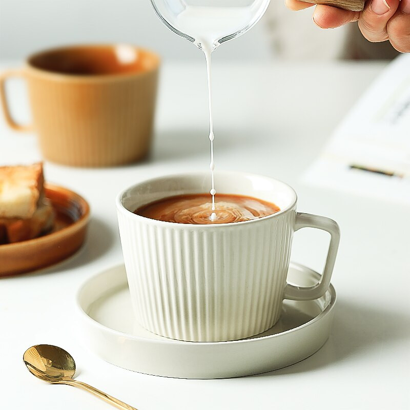 CHANSHOVA 220 ml kerámia teáscsészék és csészealj készletek egyéni bögre porcelán Kávéscsésze készlet C005