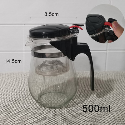 Kuumuskindel klaasist teekann roostevabast terasest infusiooniseadmega soojendusega anumaga teekann Hea läbipaistev veekeetja ruudukujulised filtrikorvid