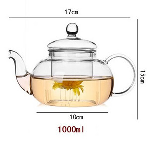 Висококачествена топлоустойчива стъклена кана за чай, практична бутилка Чаша за чай с цветя Стъклен чайник с инфузер Чай Листа Билково кафе