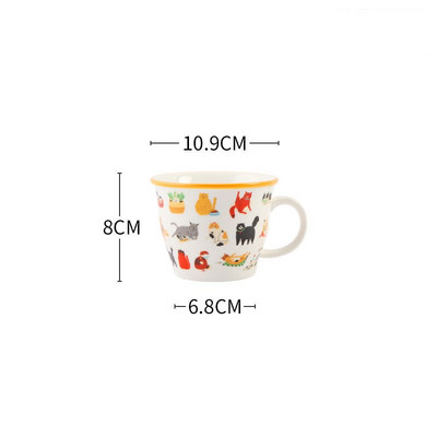 2022 m. Naujas mielas katės keraminis puodelis kavos pieno puodelių rinkinys su lėkšte Arbatos vandens puodeliai Personality Office Home