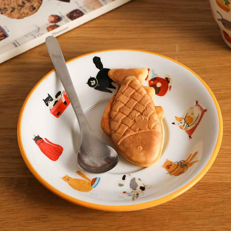 2022 m. Naujas mielas katės keraminis puodelis kavos pieno puodelių rinkinys su lėkšte Arbatos vandens puodeliai Personality Office Home