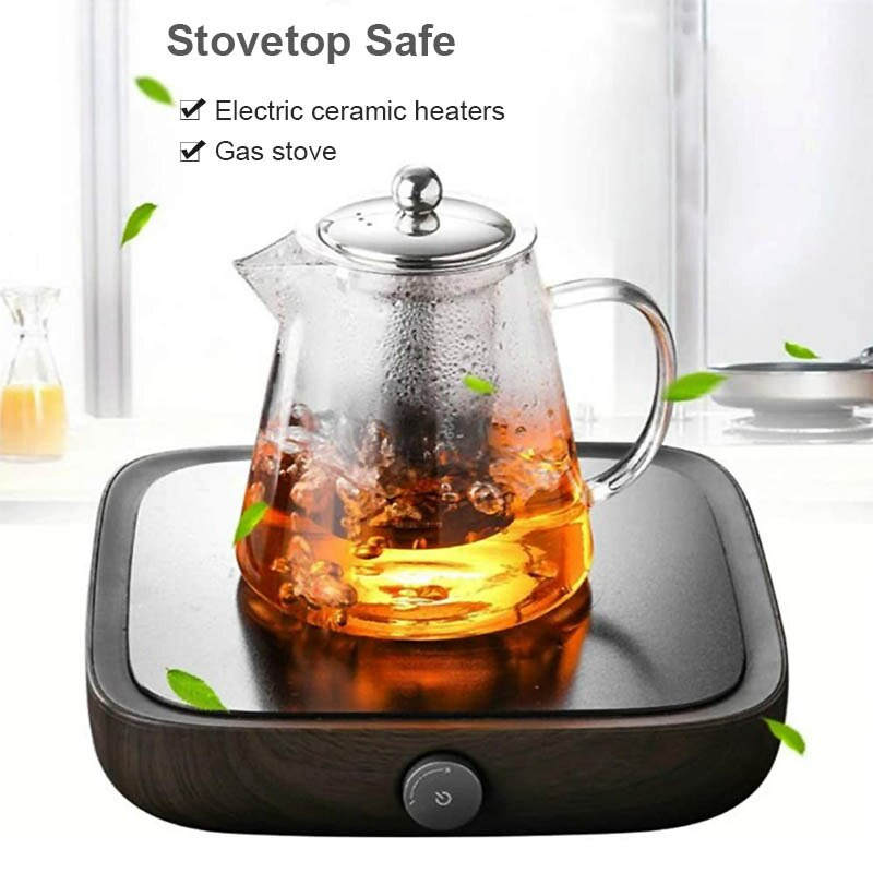 BORREY arbatos infuzinis puodas Karščiui atsparus stiklinis arbatinukas su filtru, gėlių arbatos puodelis Oolong Puer Kettle stiklinis kavos arbatos indas 1300 ml