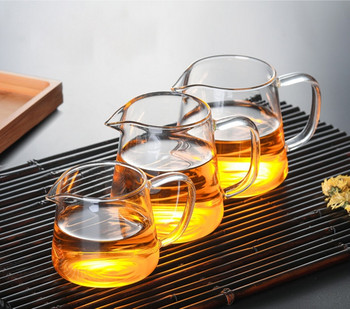 Топлоустойчива прозрачна стъклена кана за чай справедлива чаша cha hai, ръчно изработени кунг фу чаши за чай teaset gongdao Точки за чай с дръжка