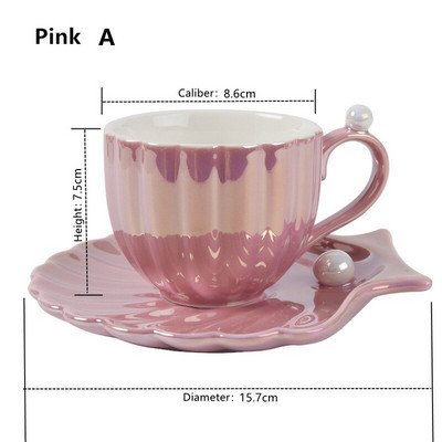 Cutelife White Pearl Shell kerámia kávéscsésze szett lakberendezési desszert tejes tea csésze csészealj Retro kis újrafelhasználható ivópohár