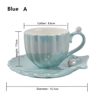 Cutelife White Pearl Shell kerámia kávéscsésze szett lakberendezési desszert tejes tea csésze csészealj Retro kis újrafelhasználható ivópohár