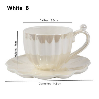 Cutelife White Pearl Shell kerámia kávéscsésze szett lakberendezési desszert tejes tea csésze csészealj Retro kis újrafelhasználható ivópohár