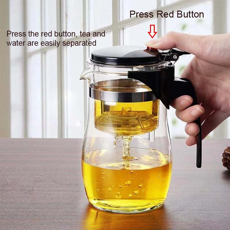 Ceainic din sticlă borosilicată BORREY Ceainic din sticlă termorezistentă cu filtru de infuzor de ceai Fierbător Puer 500Ml Ceainic cu flori de ceai Kung Fu