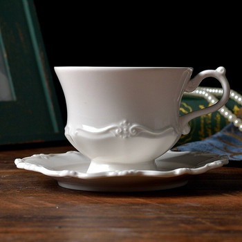 Vintage Σετ Πιατάκι Πρωινού Απογευματινό Τσάι Λευκό Κεραμικό Γάλα Κούπες Καφέ Όμορφες Προμήθειες Κουζίνας Cafe CreativeTazas