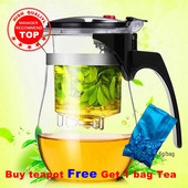 Aukštos kokybės karščiui atsparus stiklinis arbatinukas Kiniškas arbatos indas kung fu arbatos rinkinys Puer virdulys Kavos stiklinis puodas Patogus biuro arbatinukas