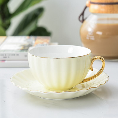 Set de căni de cafea și farfurii din ceramică creativ și drăguț Set simplu de ceai de după-amiază Căni de cafea moderne Set de căni de cafea etiopiene