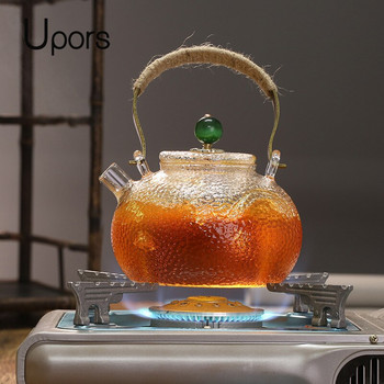 UPORS Топлоустойчив стъклен чайник Филтър за чай Китайски кунг-фу Чаен комплект Пуер Чайник Кафеварка за чаши Офис Чайник