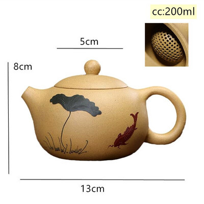 Yixing klasikinis arbatos puodas Purple Clay Xi Shi arbatinukai Ore Beauty Virdulys 188 Kamuoliukai Filtras Rankų darbo arbatos rinkinys Individualizuotos dovanos