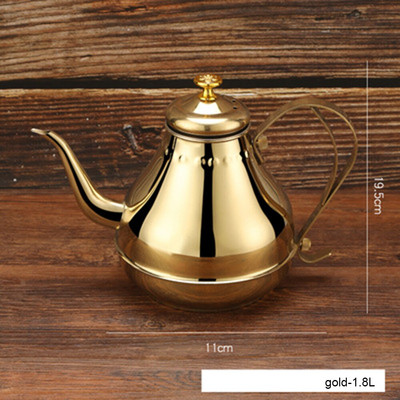 1,2 l/1,8 literes kávéfőző rozsdamentes acél hosszú szájú kávéfőző teáskanna infúziós szűrővel tej Oolong virágos teáskanna