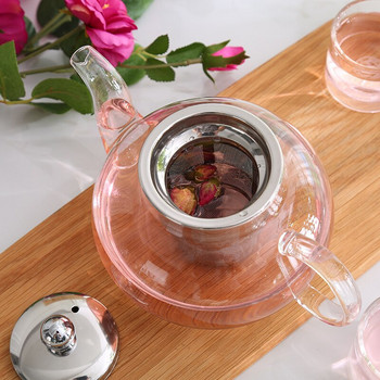 600ML 800ML 1L 1.5L Чайник от боросиликатно стъкло Чай Филтър от неръждаема стомана Капак за инфузер Модерен инструмент за чайник Чайник Terbal Teaware