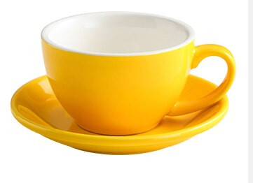 Ceașă de cafea și farfurie Cappuccino lucioasă Latte Veselă de porțelan Seturi de cafea 220 ml Vesălă ceramică Espresso Cadou