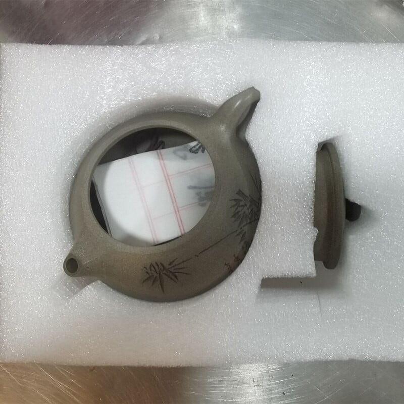 Yixing Bamboo Leaves Pattern Tea Pot Handmade Purple Clay Stone Scoop Teapot Beauty Kettle Κινέζικα Δώρα Τελετής Τσάι 230ml