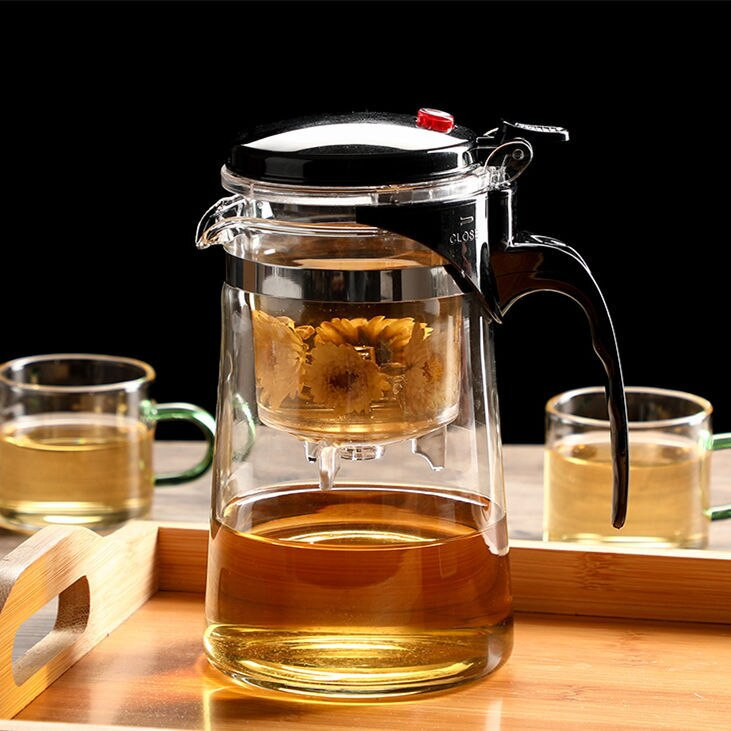 Τσαγιού Ανθεκτικά στη θερμότητα Γυάλινο δοχείο τσαγιού Κινέζικο σετ τσαγιού Kung Fu Βραστήρας Ποτήρι για καφέ Βολικά σετ τσαγιού γραφείου