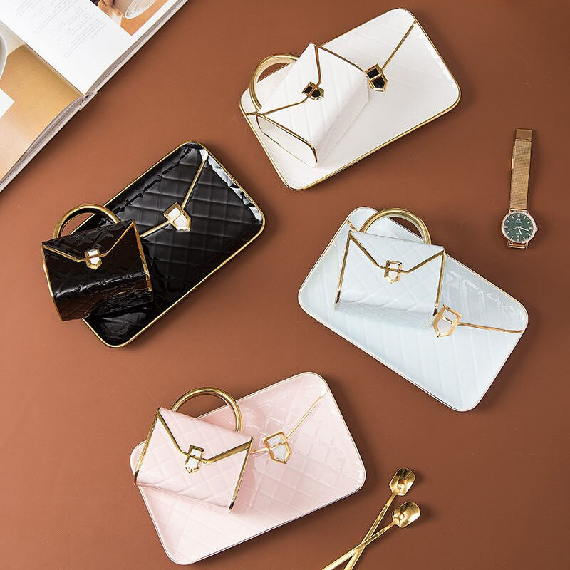 Kreativna pozlaćena torbica u obliku keramičke šalice i tanjurića Izuzetan set šalica za kavu 310 ml French Xicara Cafe Najbolji dar za žene