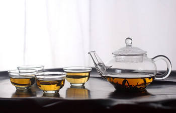 Устойчив на висока температура стъклен пружинен филтър 250 мл стъклен сервиз за чай Тенджера Чайник Чайник